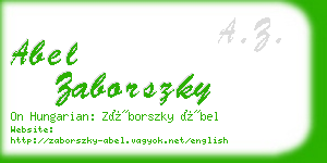 abel zaborszky business card